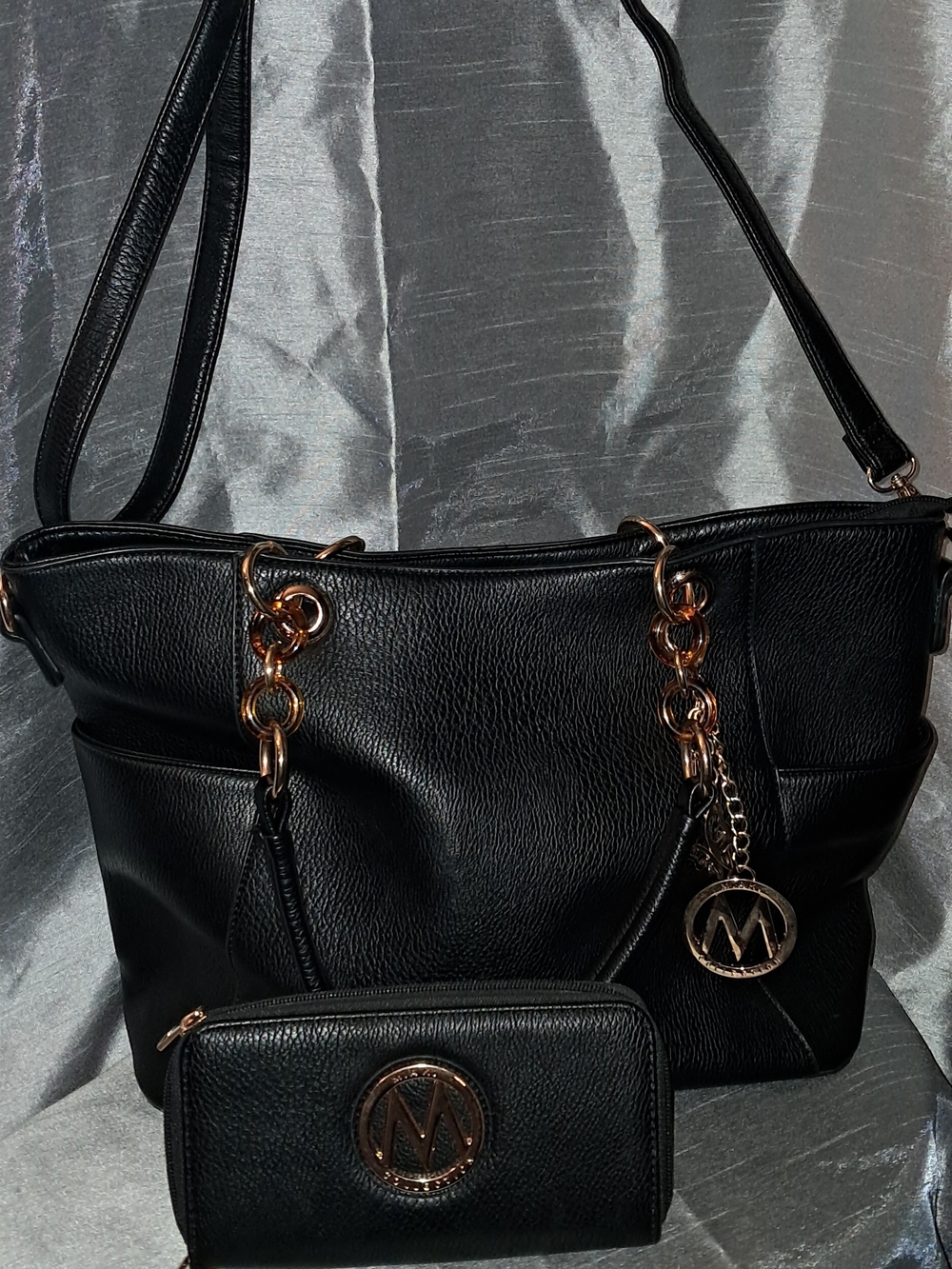 Mia K Collection. NWOT. Shoulder Tote/Crossbody Bag & Matching Wristlet/ Wallet.